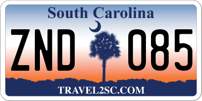 SC license plate ZND085