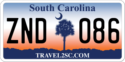 SC license plate ZND086