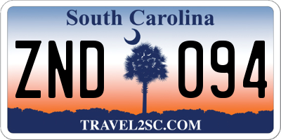 SC license plate ZND094