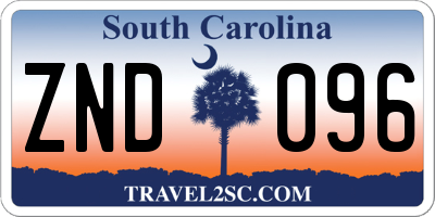 SC license plate ZND096