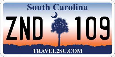 SC license plate ZND109