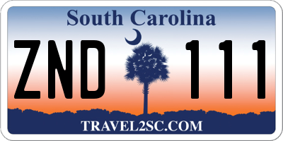 SC license plate ZND111