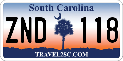 SC license plate ZND118