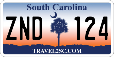 SC license plate ZND124