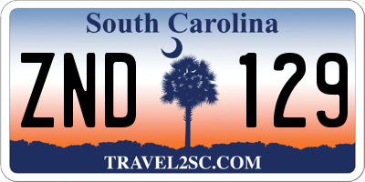 SC license plate ZND129