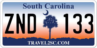 SC license plate ZND133