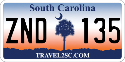 SC license plate ZND135