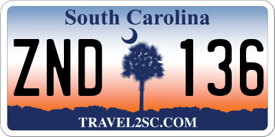 SC license plate ZND136