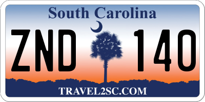 SC license plate ZND140