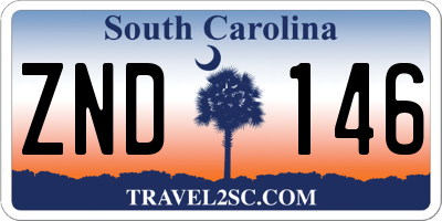 SC license plate ZND146