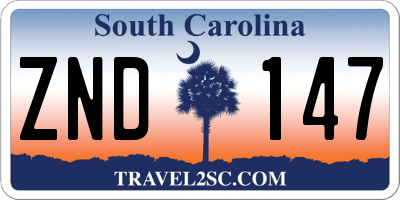 SC license plate ZND147