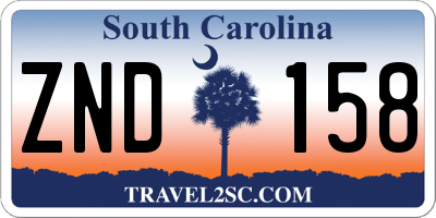 SC license plate ZND158