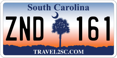 SC license plate ZND161