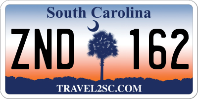 SC license plate ZND162