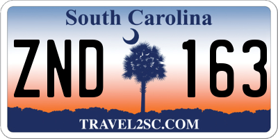 SC license plate ZND163