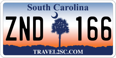 SC license plate ZND166