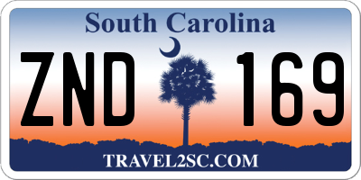 SC license plate ZND169