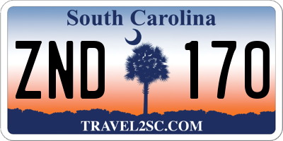 SC license plate ZND170