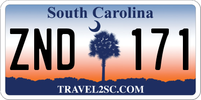 SC license plate ZND171