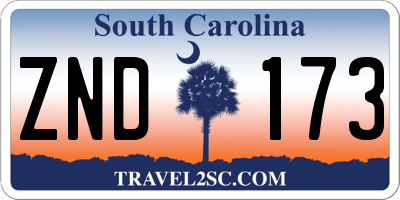 SC license plate ZND173