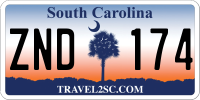 SC license plate ZND174