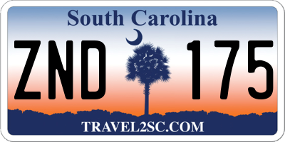 SC license plate ZND175