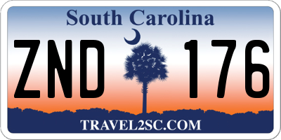 SC license plate ZND176