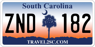SC license plate ZND182