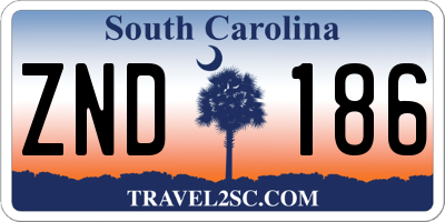 SC license plate ZND186