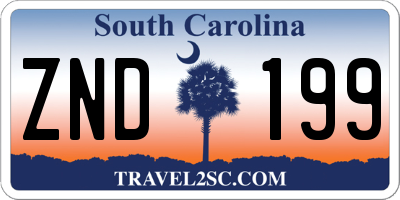 SC license plate ZND199
