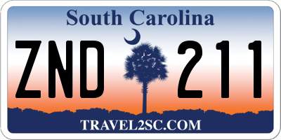 SC license plate ZND211
