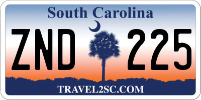SC license plate ZND225