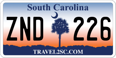 SC license plate ZND226