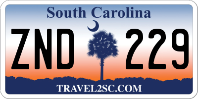 SC license plate ZND229