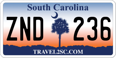 SC license plate ZND236