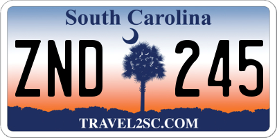SC license plate ZND245