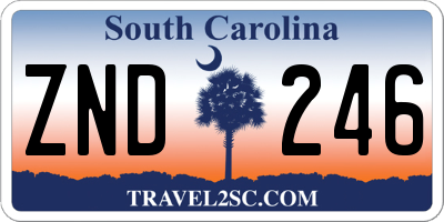 SC license plate ZND246