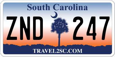 SC license plate ZND247