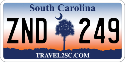 SC license plate ZND249