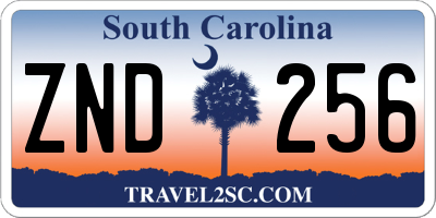 SC license plate ZND256