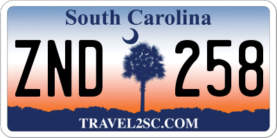 SC license plate ZND258