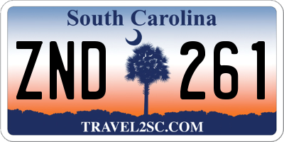 SC license plate ZND261