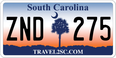 SC license plate ZND275