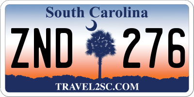 SC license plate ZND276