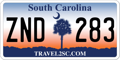 SC license plate ZND283