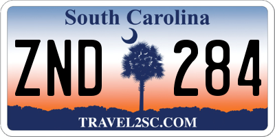SC license plate ZND284