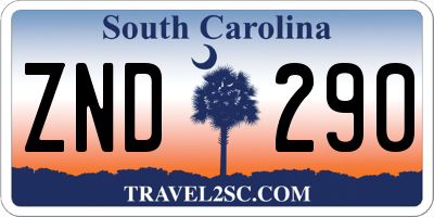 SC license plate ZND290
