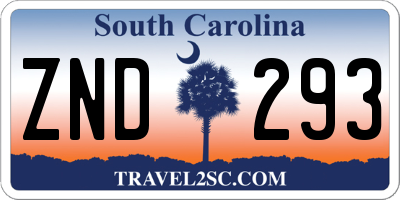 SC license plate ZND293