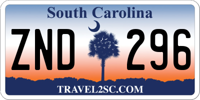 SC license plate ZND296