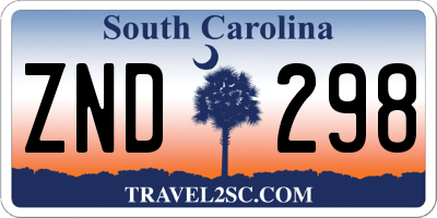 SC license plate ZND298